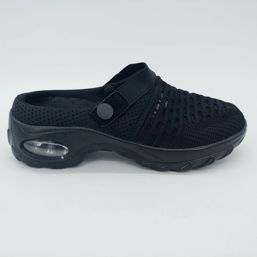 Naniya‎ Womens Clogs Shoes Black Slip On Low Heel Mesh Round Toe EUR 38